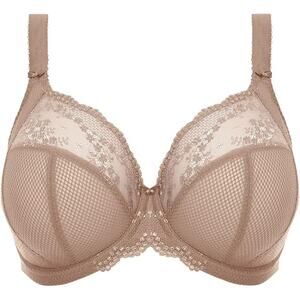 New Elomi Women's 38I Tan Charley Stretch Lace Mesh Plunge Racerback Option Bra